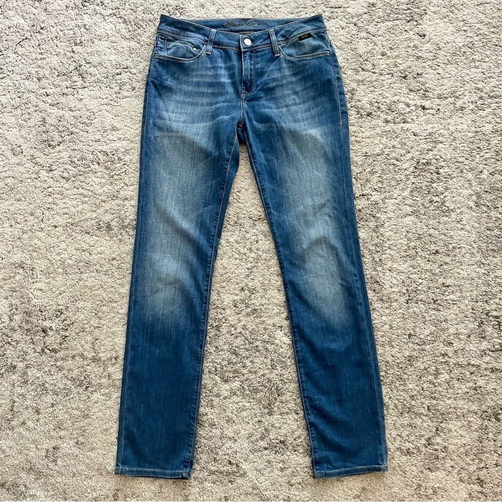 Mavi Gold Kerry Mid Rise Straight Leg Medium Wash Jeans-Blue-Women W27 x L32